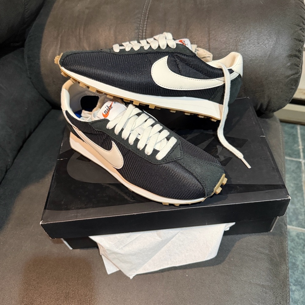 Nike Women’s Black and Cream Retro Runner Sneakers